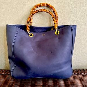 Mark & Graham Leather Tote With Bamboo Handles